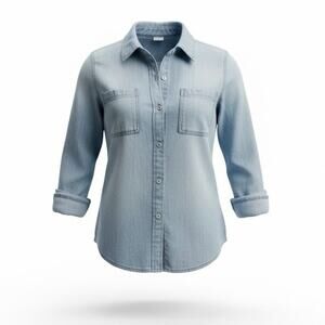 Universal Thread Light Blue Denim Button-Down Shirt SIZE XS